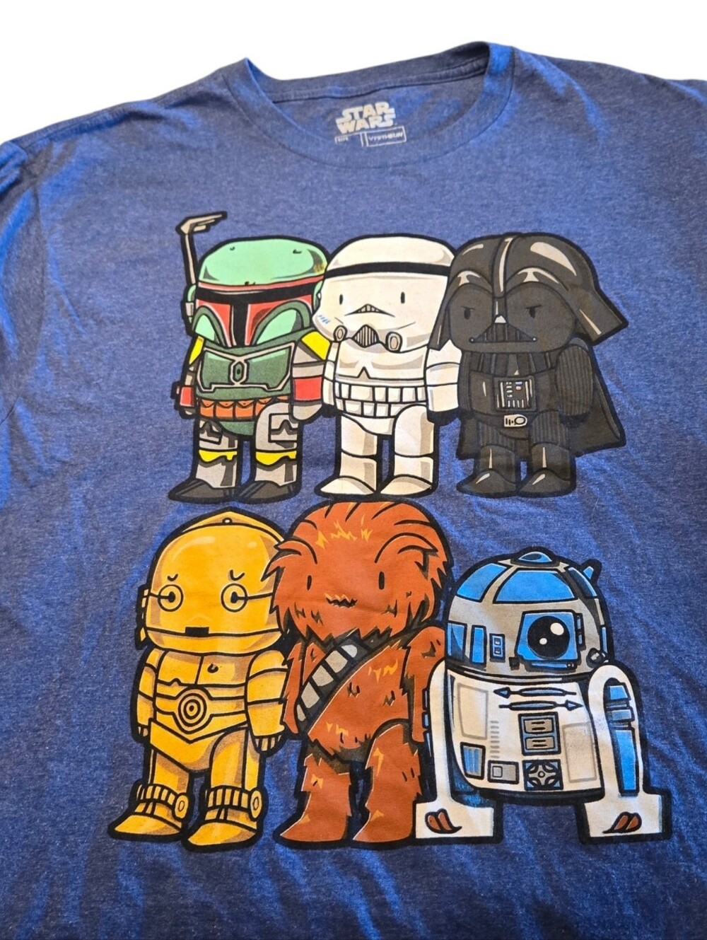 Star Wars Cute Chibi Character Tee - Blue Size Large